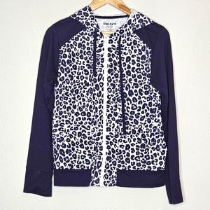 Dkny Long Sleeve Zip-Up Front Hoodie Size Medium